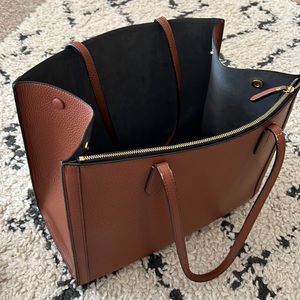 Banana Republic cognac leather work tote